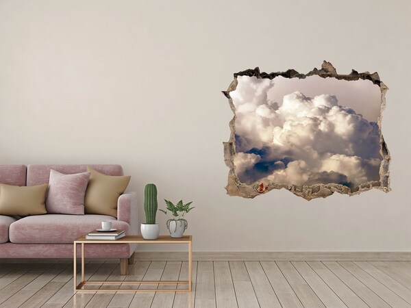 Wandtattoos Mauerdurchbruch Wolken hinter der Mauer