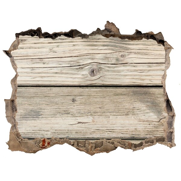 Wandtattoos Loch Ein Holzbrett in einem Loch in der Wand
