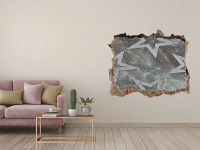 Wandfolien Loch in der Wand Zerbrochene Mauer mit Sternen