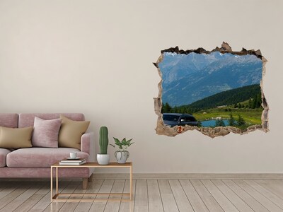 3D Wandtattoos Loch in der Wand Berglandschaft mit einem See