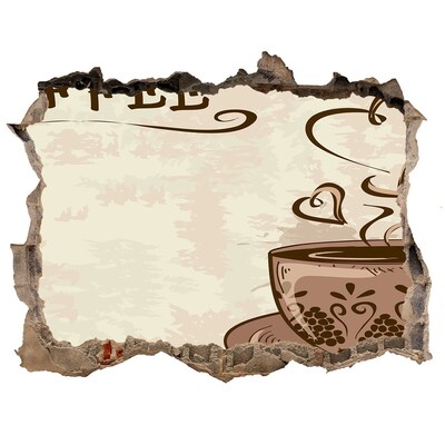 Wandtattoos Loch Eine köstliche Tasse dampfender Kaffee