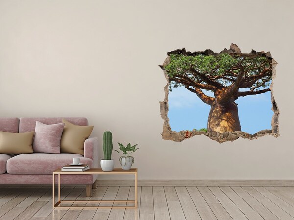 3D Wandsticker Loch Baobab in einem Loch in der Wand