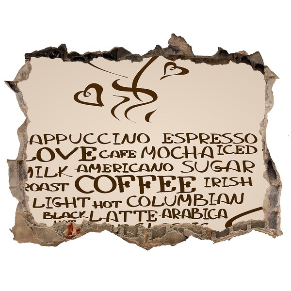 3D Wandsticker Loch Kaffee-Oase