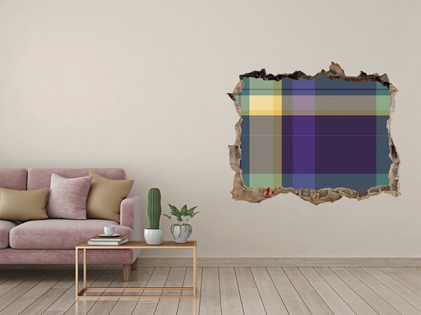 3D Wandtattoos Loch in der Wand Schachbrettmuster an der Wand
