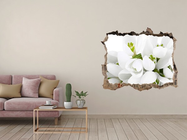 3D Wandtattoos Loch in der Wand Blumen aus Beton