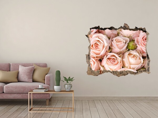Wandfolien Loch in der Wand Rosen in einem Loch in der Wand