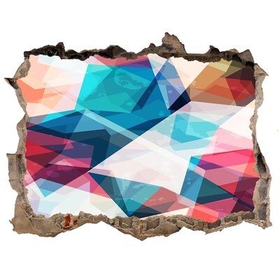 3D Wandtattoos Loch in der Wand Farbenfrohe Kristallwelt