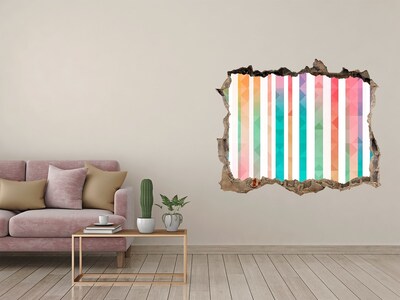 Wandfolien Loch in der Wand Farbenfrohe Geometrie hinter dem Loch in der Wand