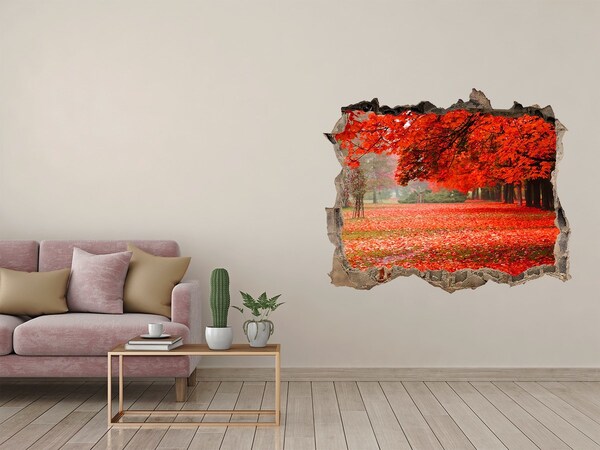3D Wandtattoos Loch in der Wand Herbst im Park