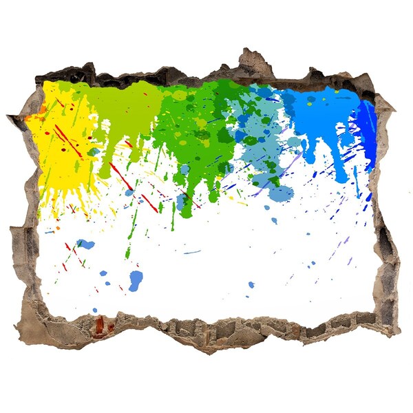 Wandfolien Loch in der Wand Eine farbenfrohe Explosion aus Beton