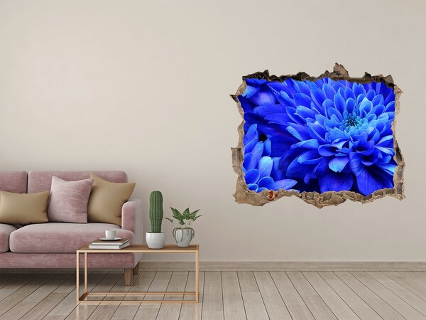 Wandtattoos Mauerdurchbruch Blaue Blume in einem Loch in der Wand