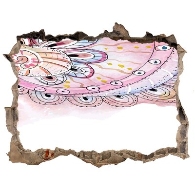 Wandtattoos Loch Farbenfrohes Muster auf Betongrund