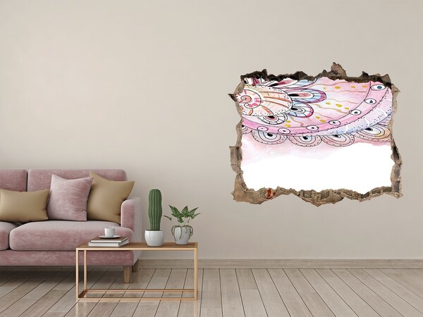 Wandtattoos Loch Farbenfrohes Muster auf Betongrund