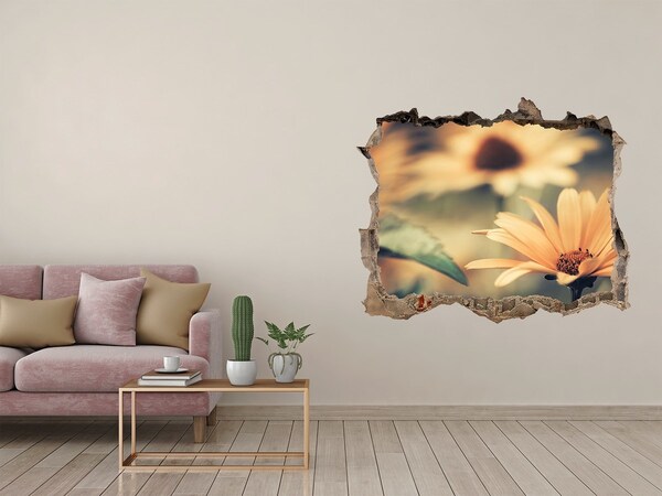 3D Wandtattoos Loch in der Wand Blumen in einer zerstörten Mauer