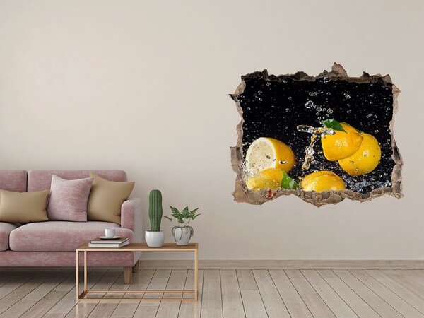 3D Wandtattoos Loch in der Wand Zitronenexplosion im Wasser
