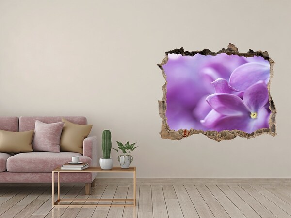 3D Wandsticker Loch Eine Blumenoase aus Beton