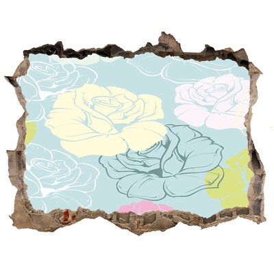 Wandtattoos Mauerdurchbruch Blumenwandbild „Loch in der Wand“