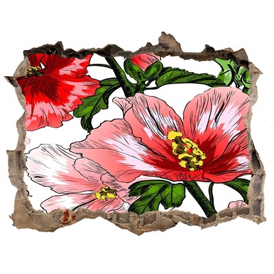 3D Wandtattoos Loch in der Wand Blumen in einem Loch in der Wand