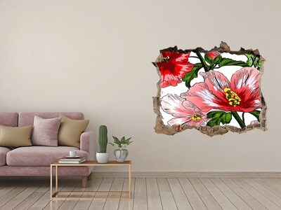 3D Wandtattoos Loch in der Wand Blumen in einem Loch in der Wand