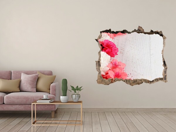 Wandtattoos Loch Eine blühende Oase hinter der Mauer