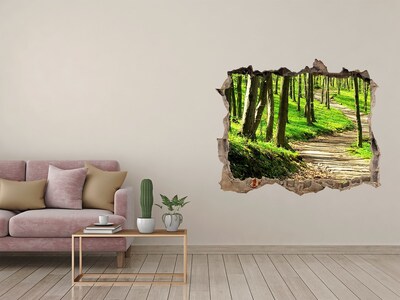 3D Wandtattoos Loch in der Wand Waldweg im Sonnenschein