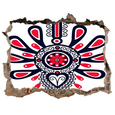 3D Wandtattoos Loch in der Wand Buntes Ethno-Muster in einem Loch in der Wand