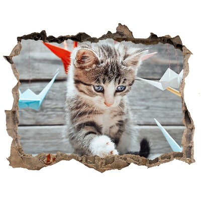3D Wandtattoos Loch in der Wand Kätzchen in einem Loch in der Wand