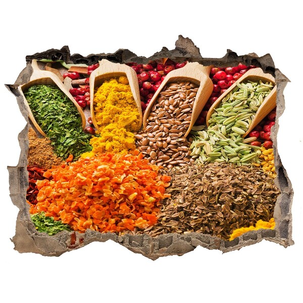 Wandtattoos Loch Bunte Gewürze auf dem Marktplatz