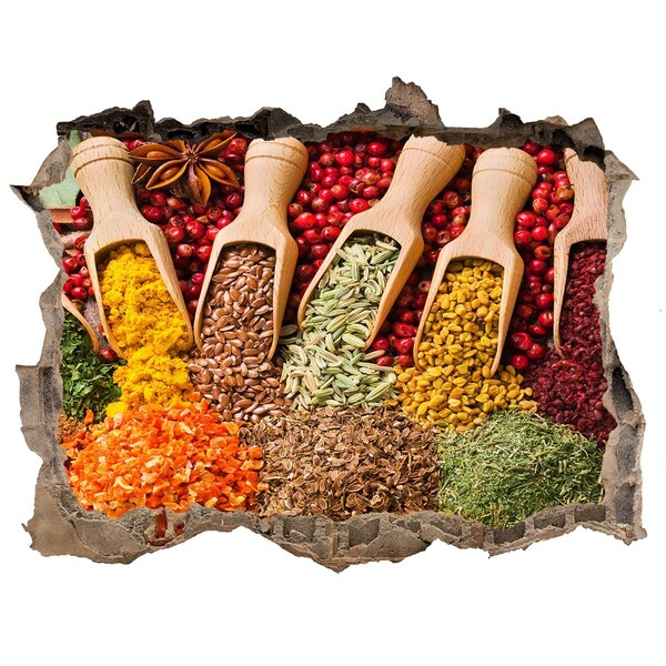 Wandfolien Loch in der Wand Eine Küche voller Gewürze