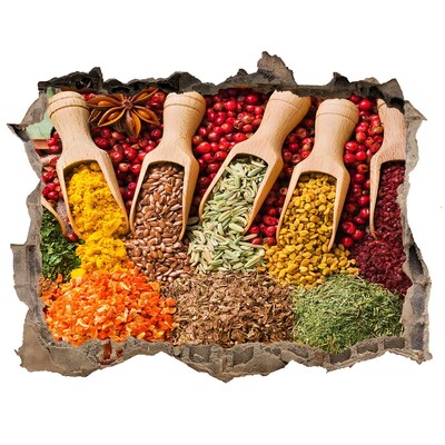 Wandfolien Loch in der Wand Eine Küche voller Gewürze