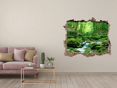 3D Wandtattoos Loch in der Wand Grüner Bach im Wald