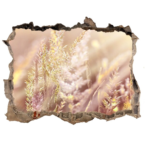 Wandtattoos Loch Blumenwiese hinter der Mauer