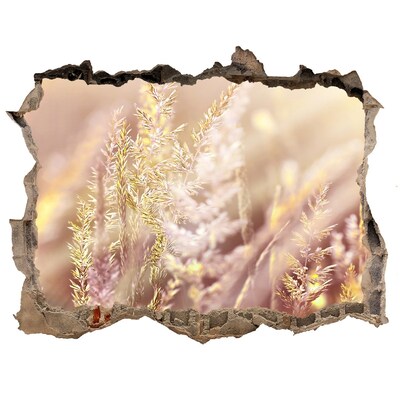 Wandtattoos Loch Blumenwiese hinter der Mauer