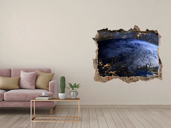 3D Wandsticker Loch Kosmische Sicht auf die Erde