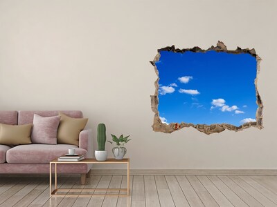 Wandfolien Loch in der Wand Blauer Himmel mit Wolken