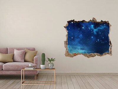 Wandfolien Loch in der Wand Kosmischer Raum hinter der Wand