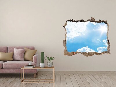 3D Wandsticker Loch Blauer Himmel mit Wolken
