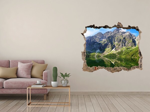 3D Wandtattoos Loch in der Wand Berglandschaft mit einem See