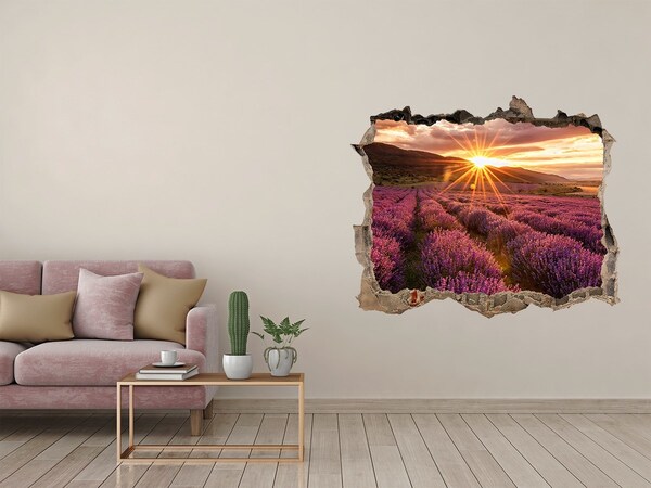 3D Wandtattoos Loch in der Wand Lavendelfeld bei Sonnenuntergang