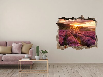 3D Wandtattoos Loch in der Wand Lavendelfeld bei Sonnenuntergang