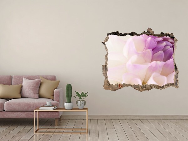 Wandfolien Loch in der Wand Blumenillusion aus Beton
