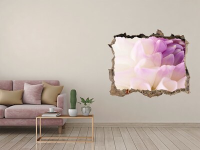 Wandfolien Loch in der Wand Blumenillusion aus Beton