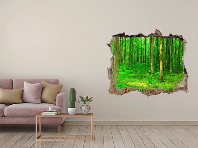 Wandtattoos Mauerdurchbruch Grüner Wald in einem Loch in der Wand