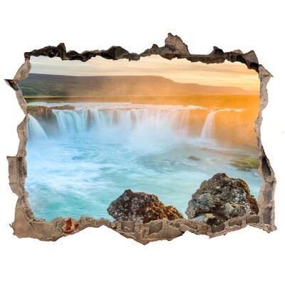 Wandtattoos Loch Wasserfall in der untergehenden Sonne