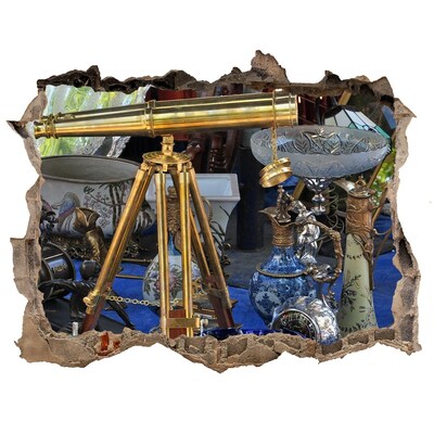 3D Wandtattoos Loch in der Wand Antiquitäten in einem Mystery Shop