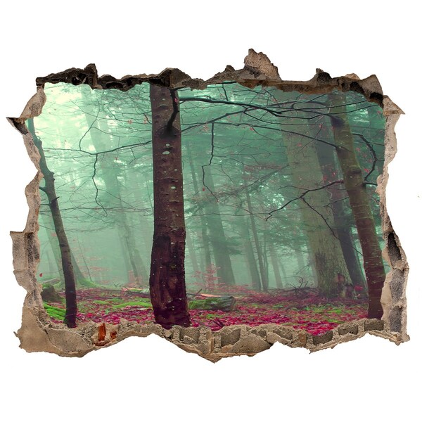 Wandfolien Loch in der Wand Verzauberter Wald im Nebel