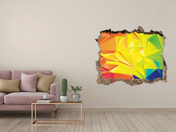 3D Wandtattoos Loch in der Wand Eine farbenfrohe Explosion in einem Betonloch