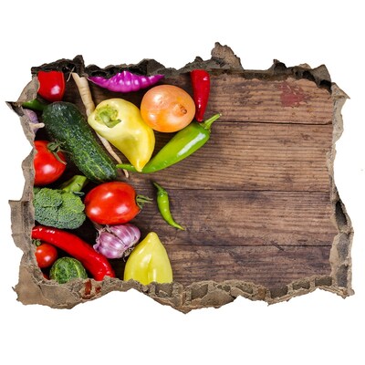 Wandfolien Loch in der Wand Obst und Gemüse in einem kleinen Laden