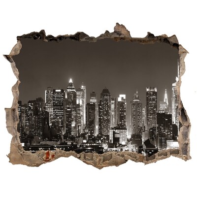 Wandtattoos Mauerdurchbruch New Yorker Skyline bei Nacht