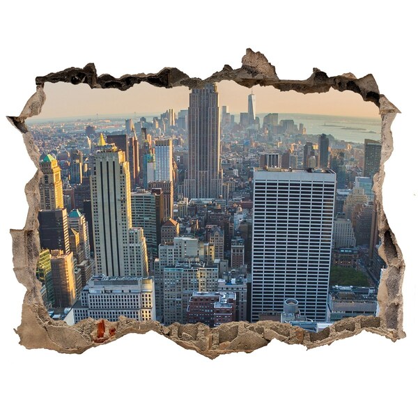 3D Wandsticker Loch Blick auf New York